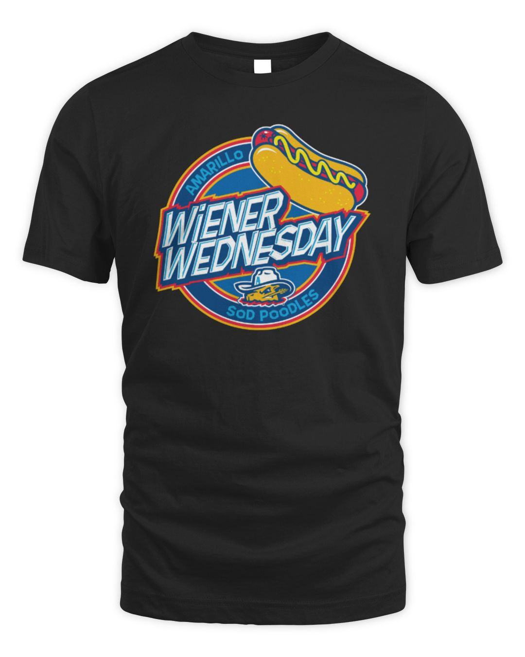 Milb Store Amarillo Sod Poodles Wiener Wednesday T-shirt