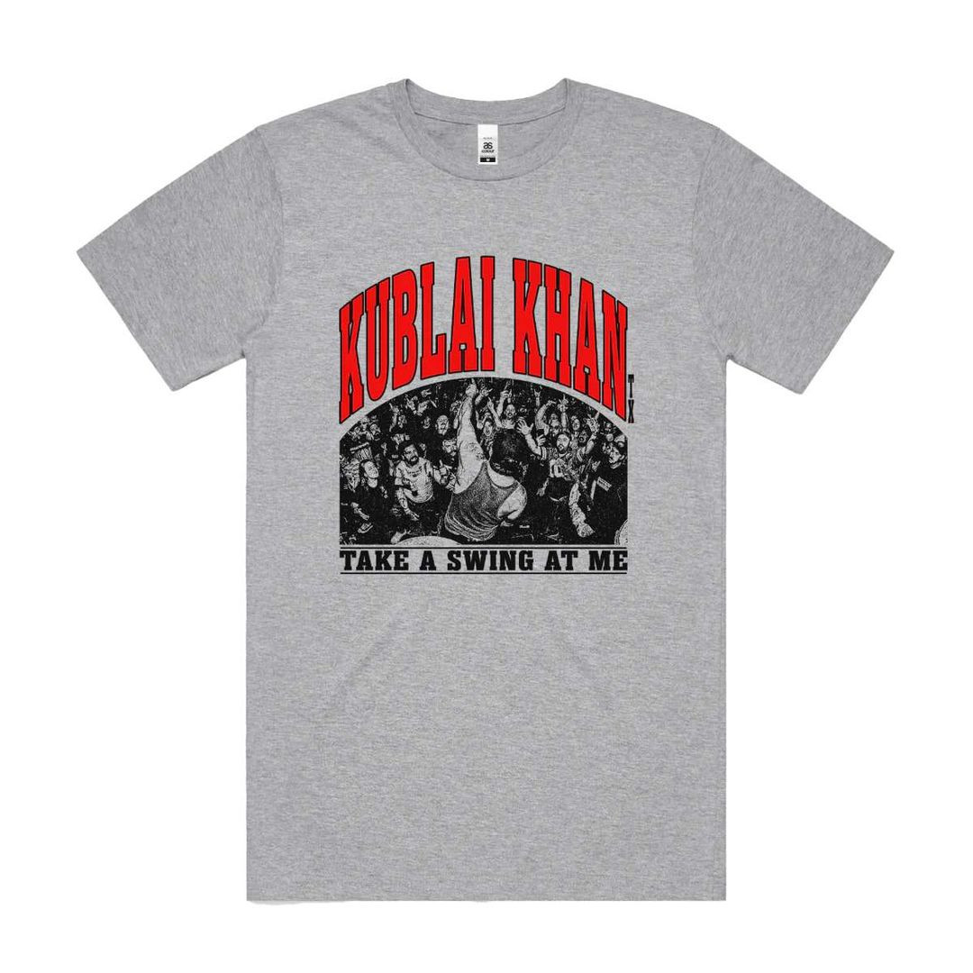 Kublai Khan Tx Merch Take A Swing At Me Tee Grey