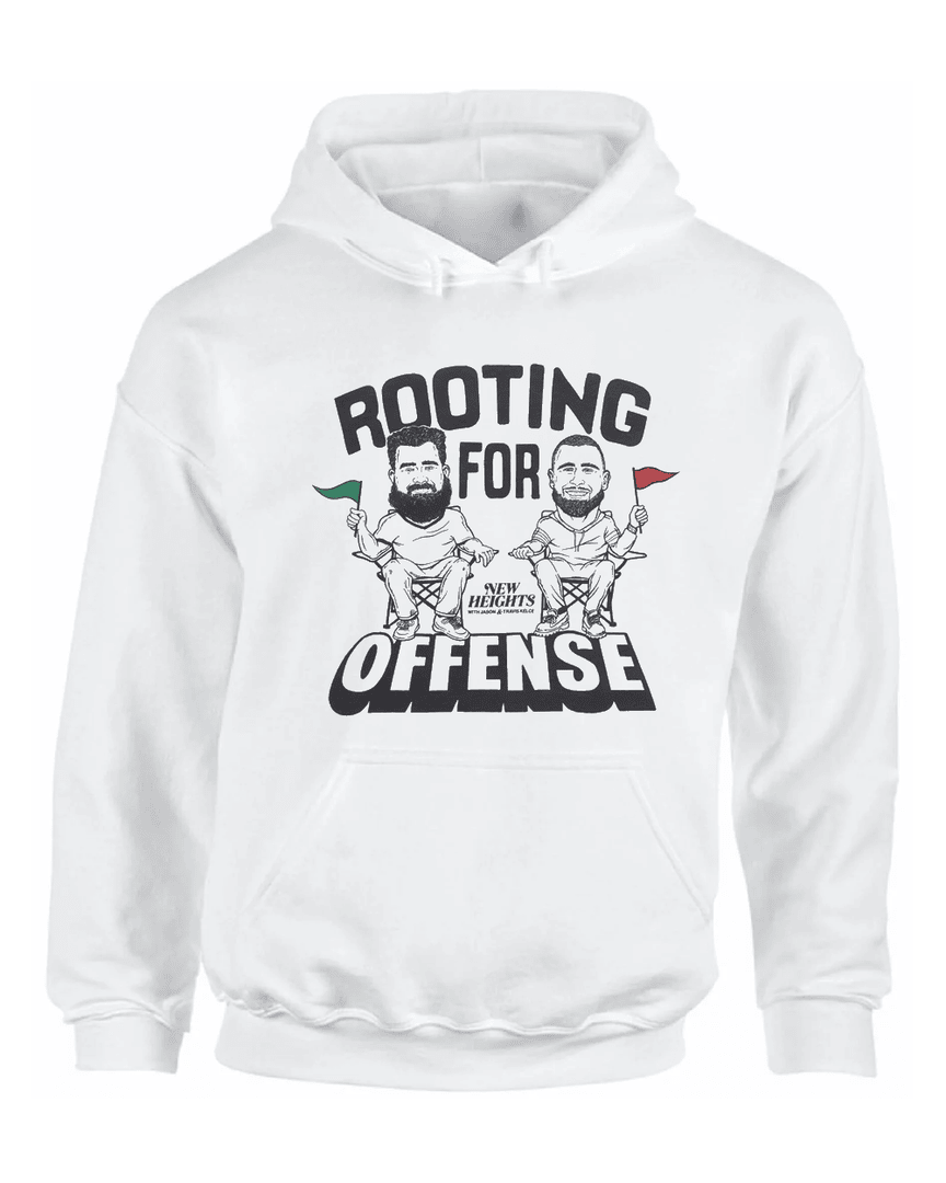Jason And Travis Kelce Rooting For Offense New Heights Hoodie