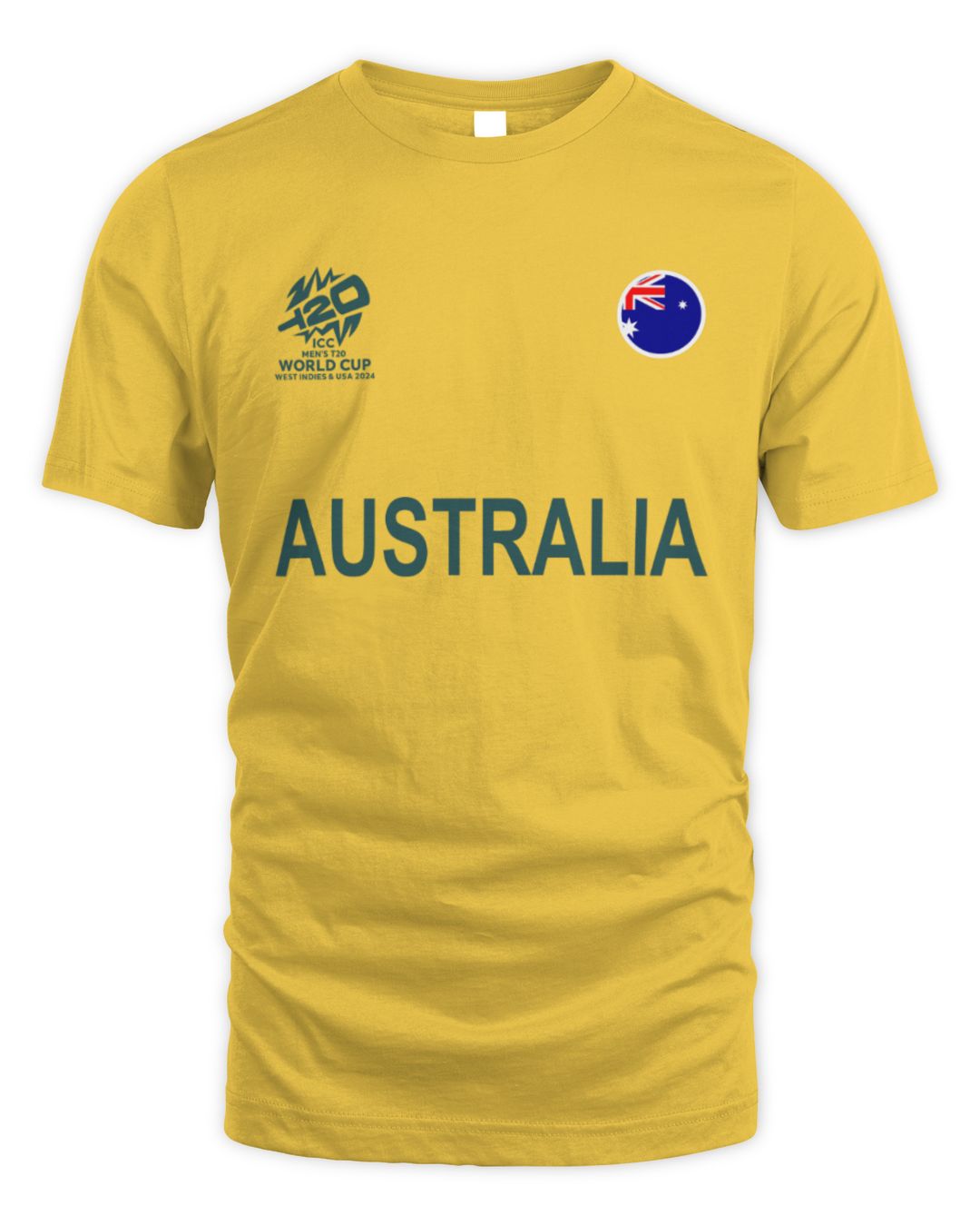 Icc T20 Australia Cricket Country Jersey Yellow T Shirt