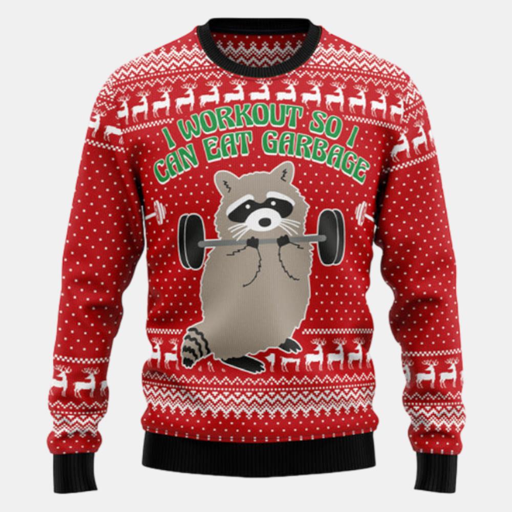 I Workout So I Can Eat Garbage Ugly Sweater