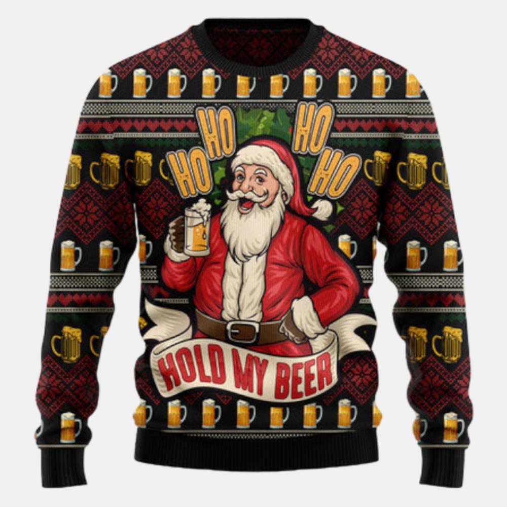 Ho Ho Hold My Beer Ugly Sweater