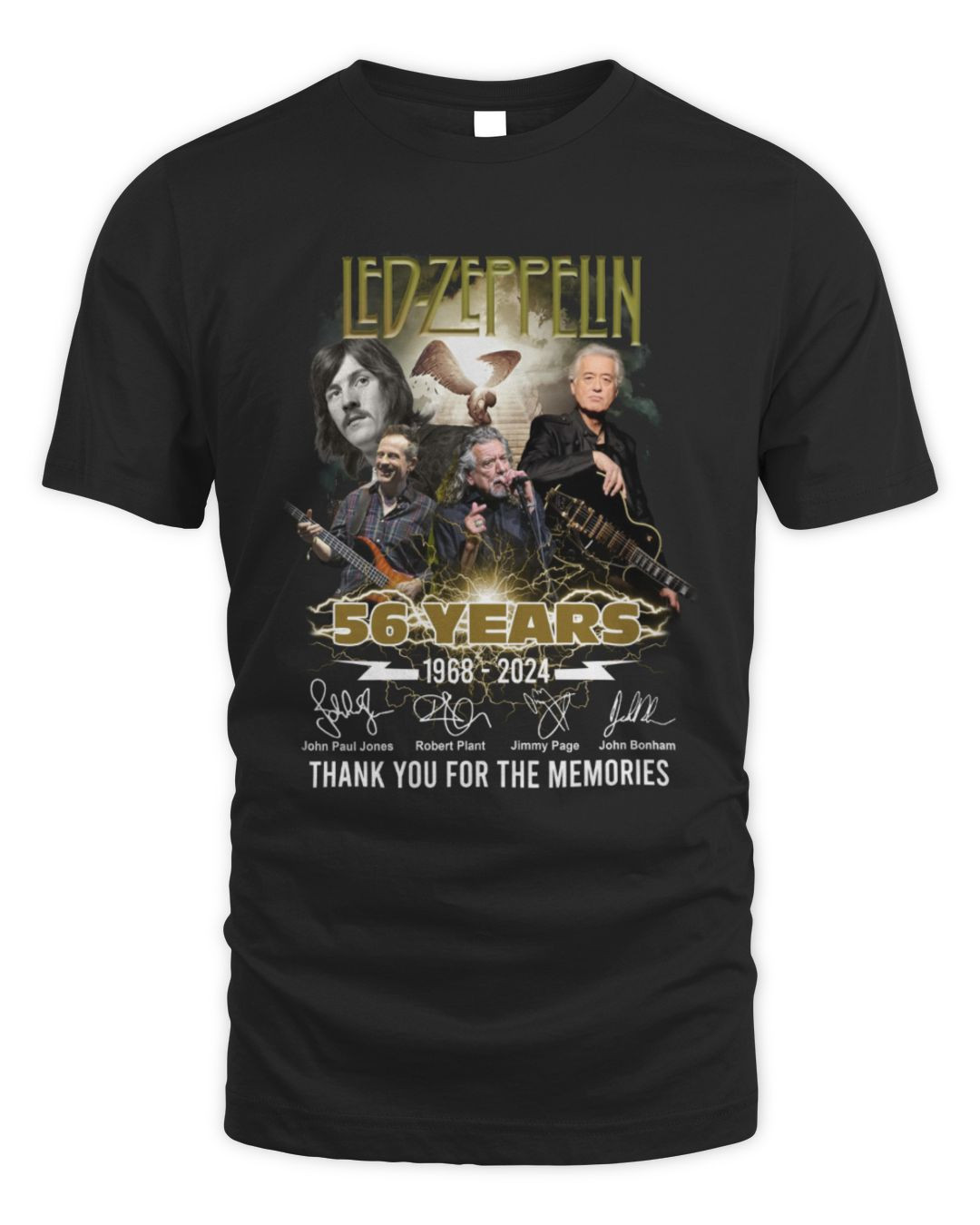 Led Zeppelin Merch Led Zeppelin 56 Years 1968-2024 Thank You For The Memories T Shirt