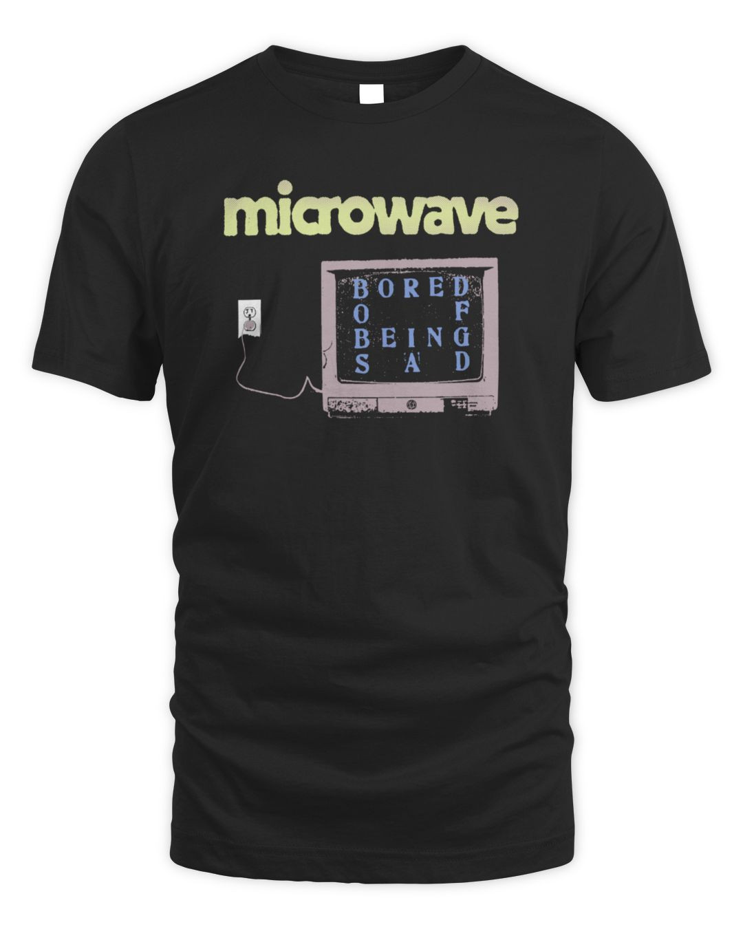 Microwave Bored Of Being Sad Black Long Sleeve
