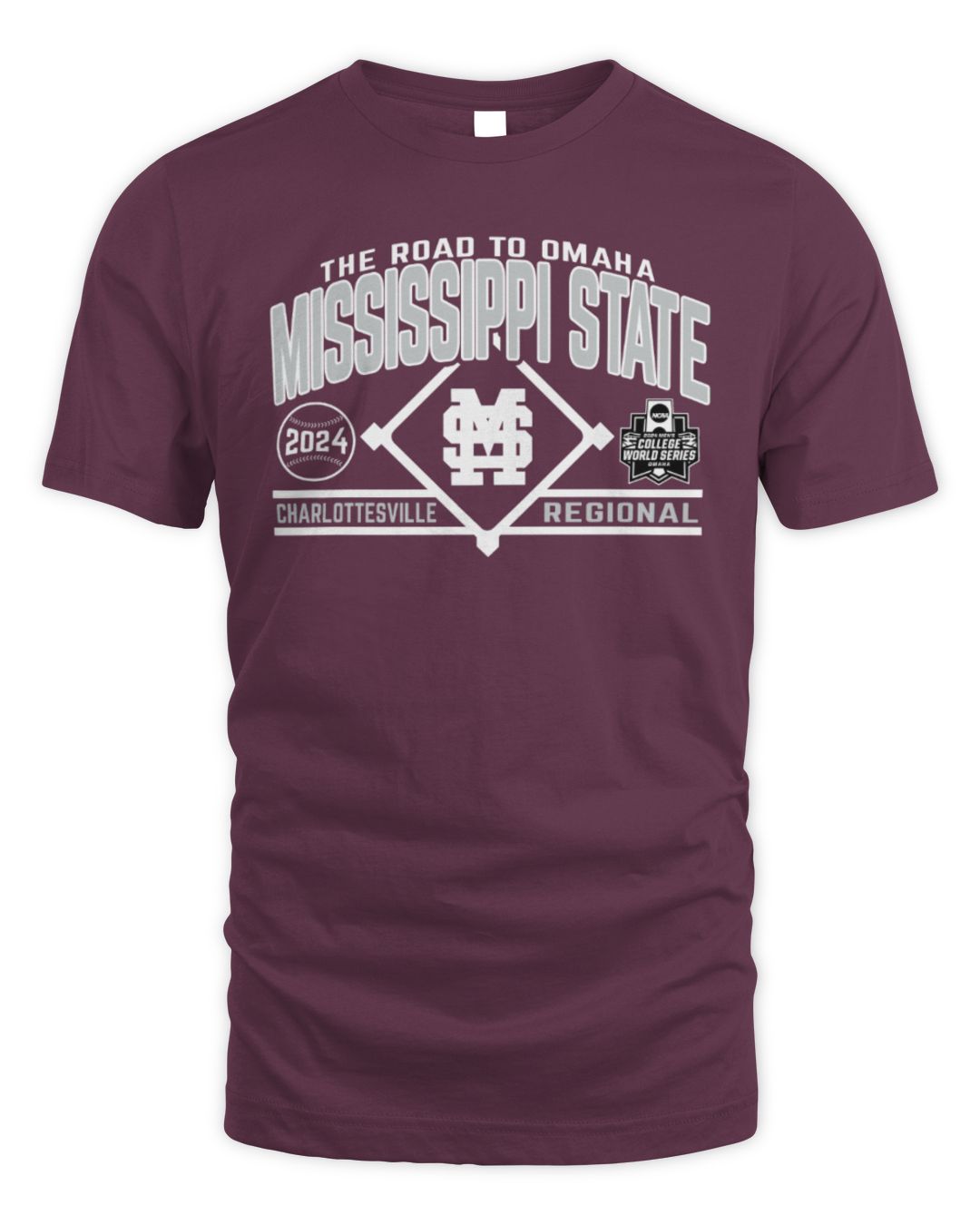 Mississippi State Baseball 2024 Road To Omaha Regionals T-shirt