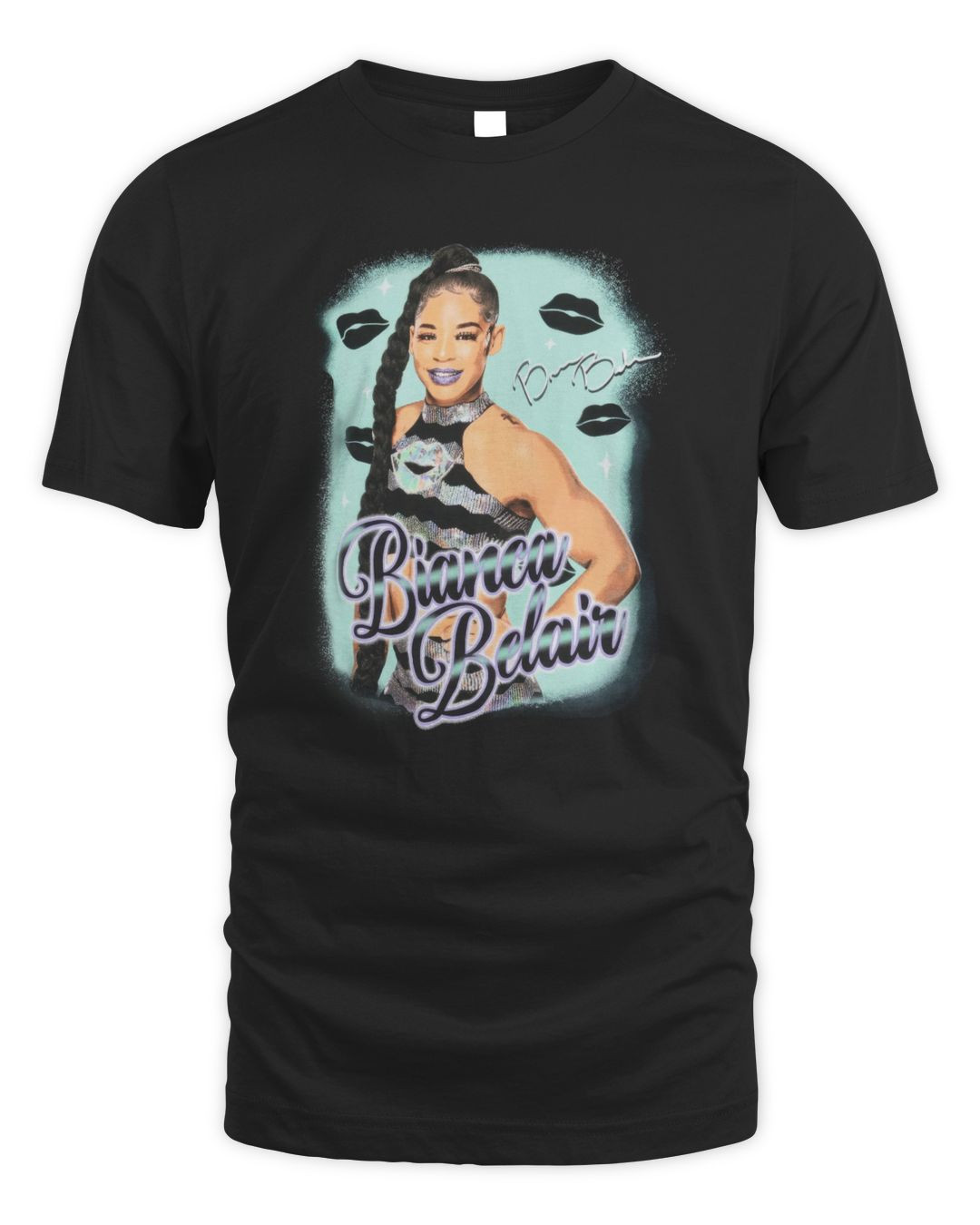 Men's Ripple Junction Black Bianca Belair Airbrush T-shirt
