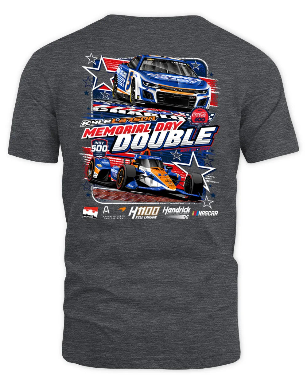Kyle Larson #5 2024 H1100 Memorial Day Double Car Hoodie Sweatshirt