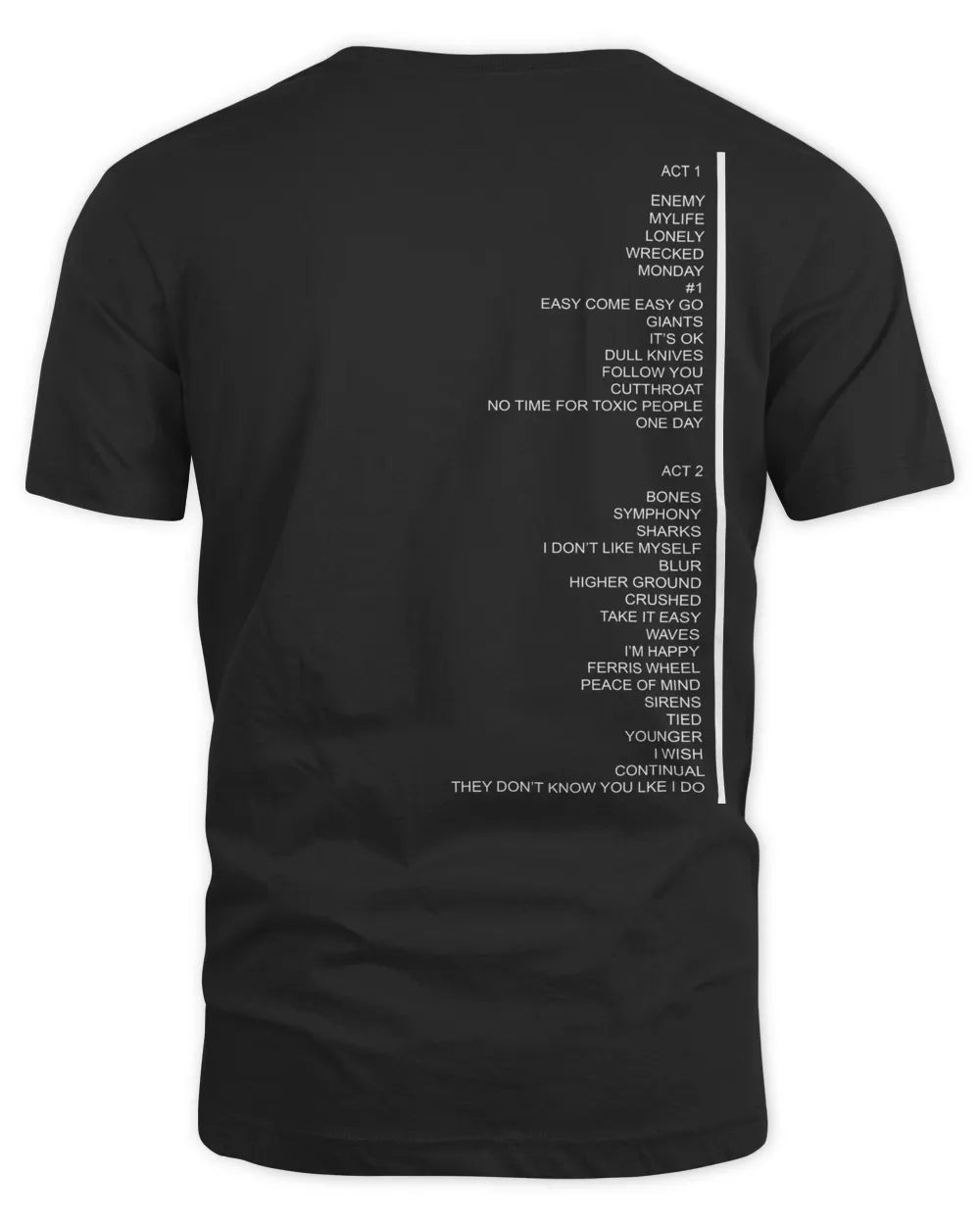 Imagine Dragons Merch Mercury Tracklist T-shirt