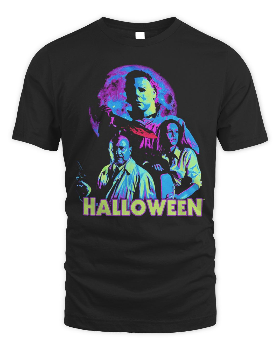 Horror Movie Merch Halloween Trio Neon Shirt