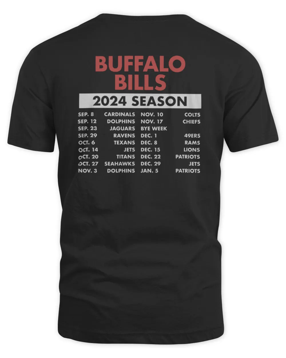Homage Shop Buffalo Fooball Schedule 2024 T Shirt