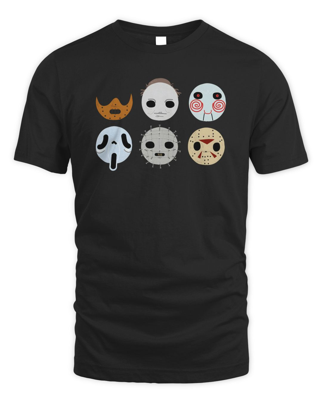 Horror Masks Monster Scary Movie Halloween Spooky Unisex Tee