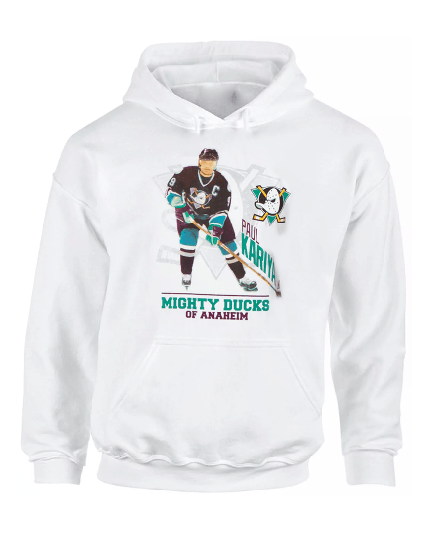 Mighty Ducks Of Anaheim Ice Hockey Paul Kariya Logo Hoodie
