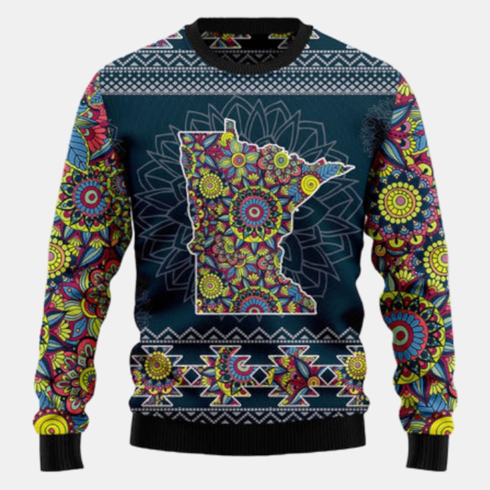 Minnesota Blue Mandala Ugly Sweater