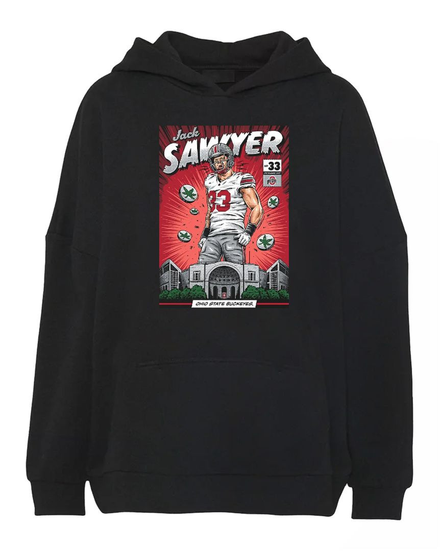Jack Sawyer #33 Nil Comic Ohio State Buckeyes Cartoon Hoodie Black