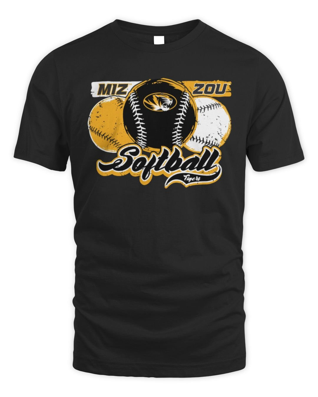 Mizzou Tigers 2024 Miz Ou Softballs Tiger Head Shirt