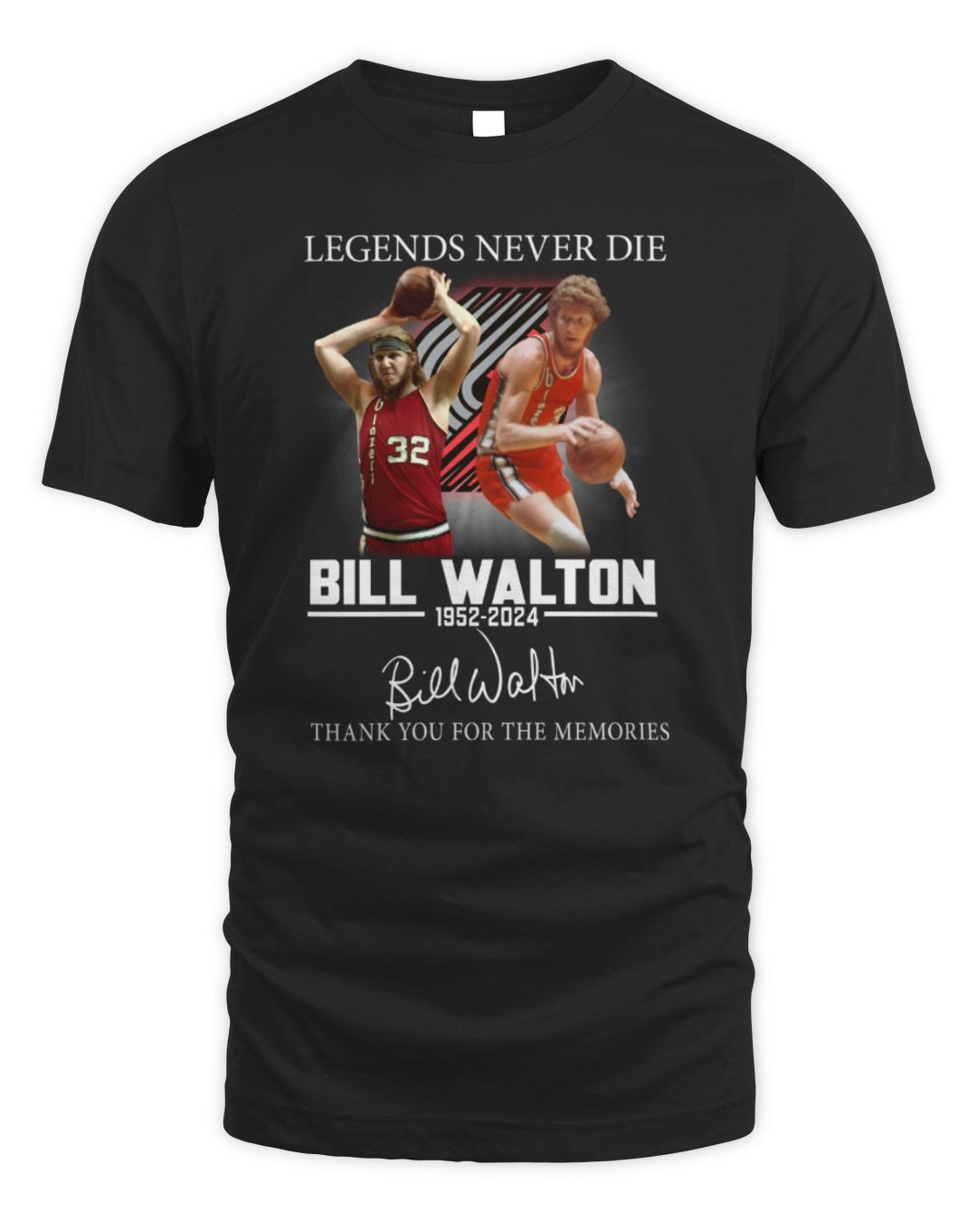 Legends Never Die Bill Walton 1952-2024 Thank You For The Memories T-shirt