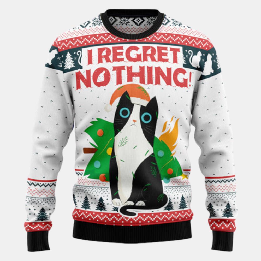 I Regret Nothing Cat Ugly Sweater