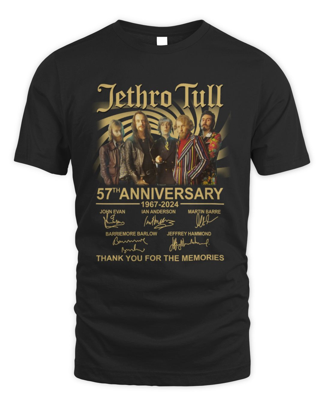 Jethro Tull Merch Jethro Tull 57th Anniversary 1967-2024 Thank You For The Memories T Shirt