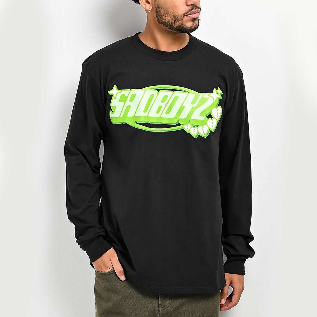 Junior H Merch Sad Boyz By Junior H Puff Black Long Sleeve