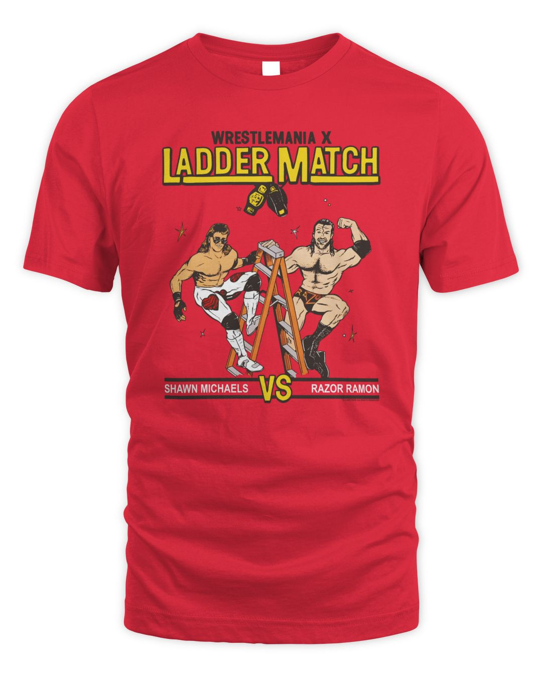 Homage Heather Red Wrestlemania X Shawn Michaels Vs. Razor Ramon Tri-blend T-shirt