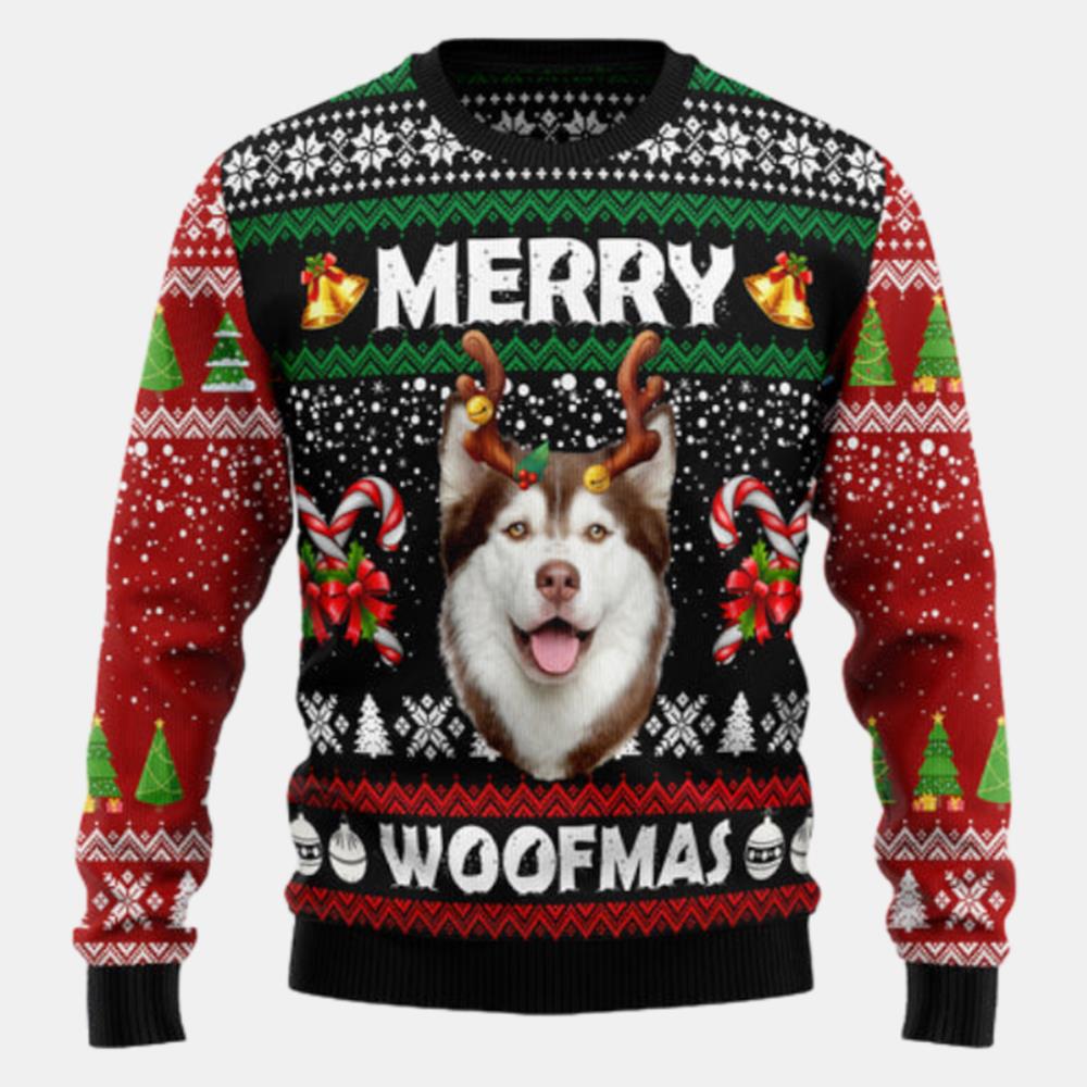 Merry Woofmas Husky Ugly Sweater