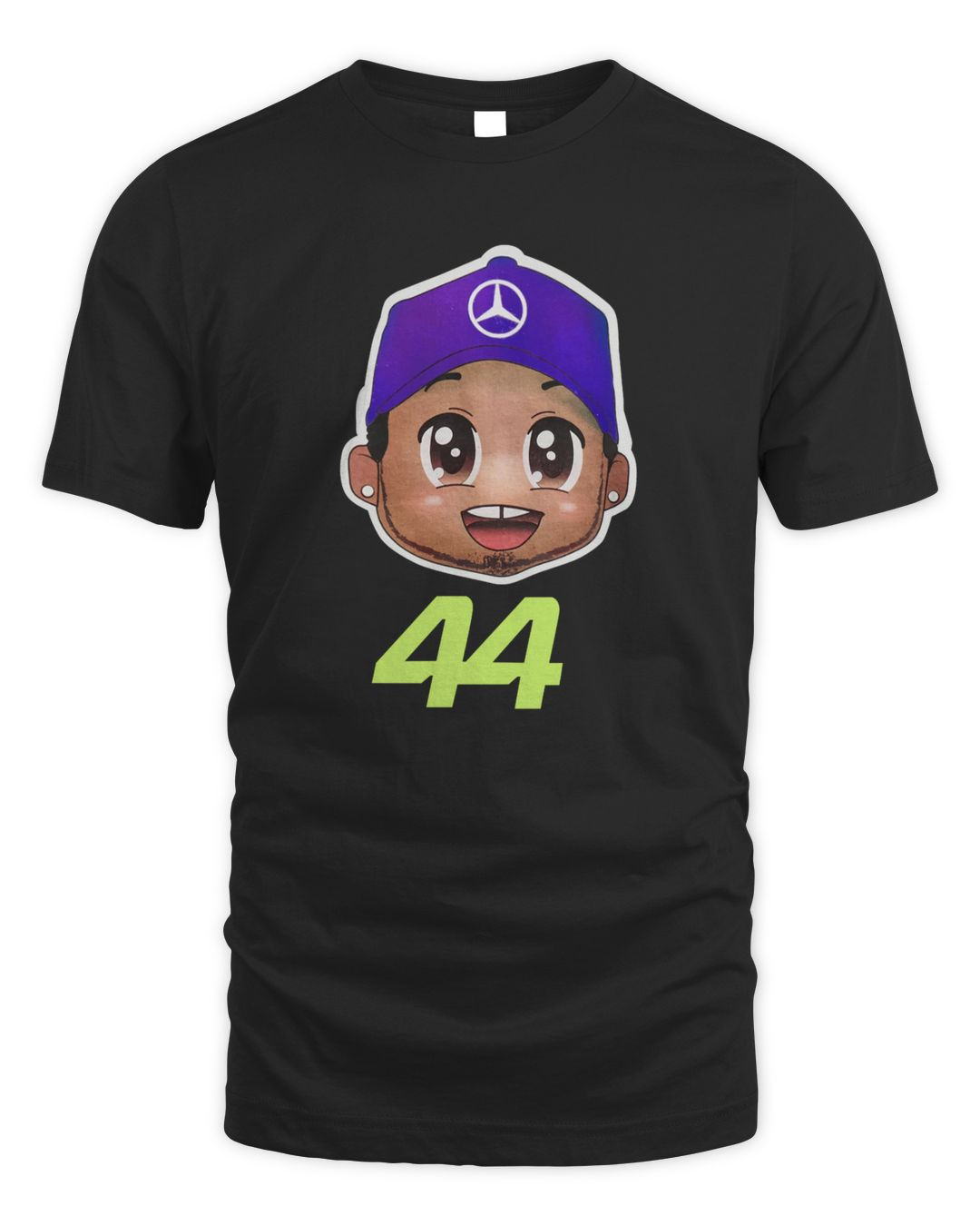 Lewis Hamilton Caricature Graphic T-shirt Black