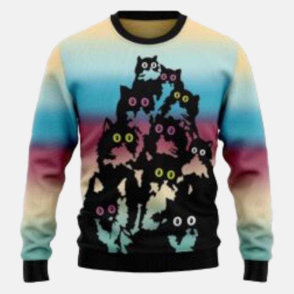 Lovely Black Cat Ugly Sweater