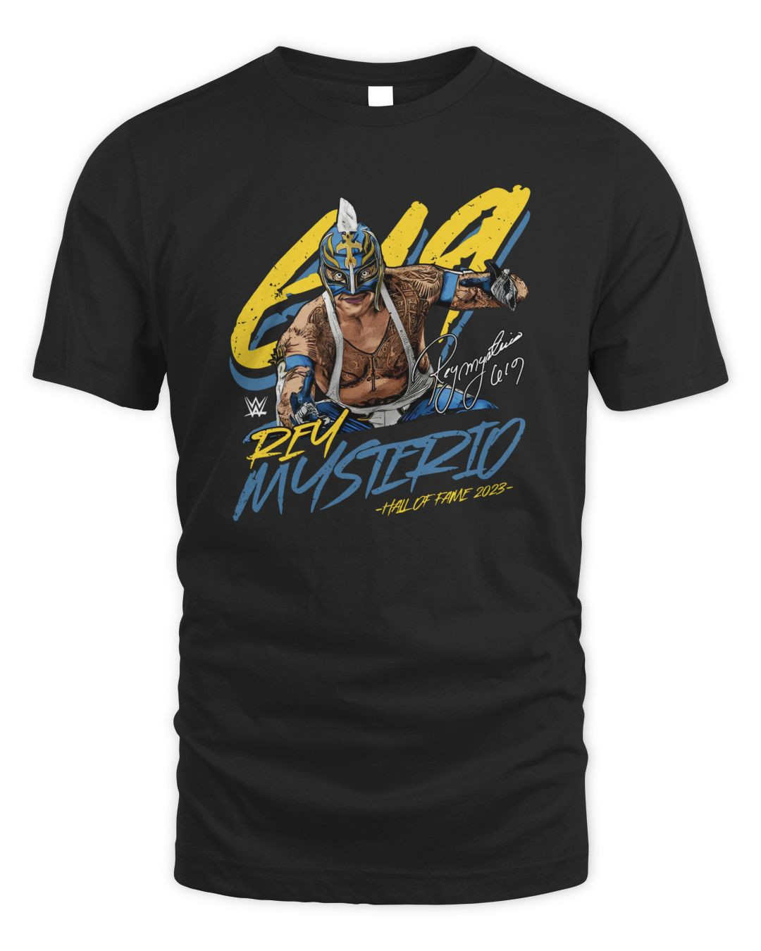 Men's 500 Level Black Rey Mysterio 619 Hall Of Fame Tri-blend T-shirt