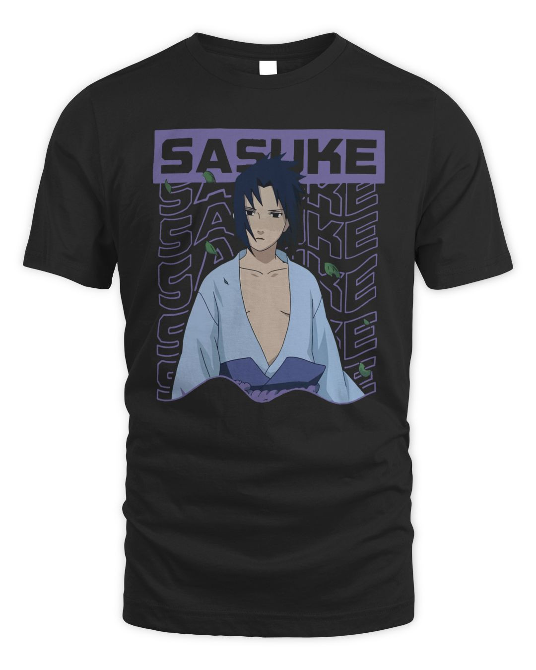 Naruto Merch Sasuke Wavy Kanji Shirt