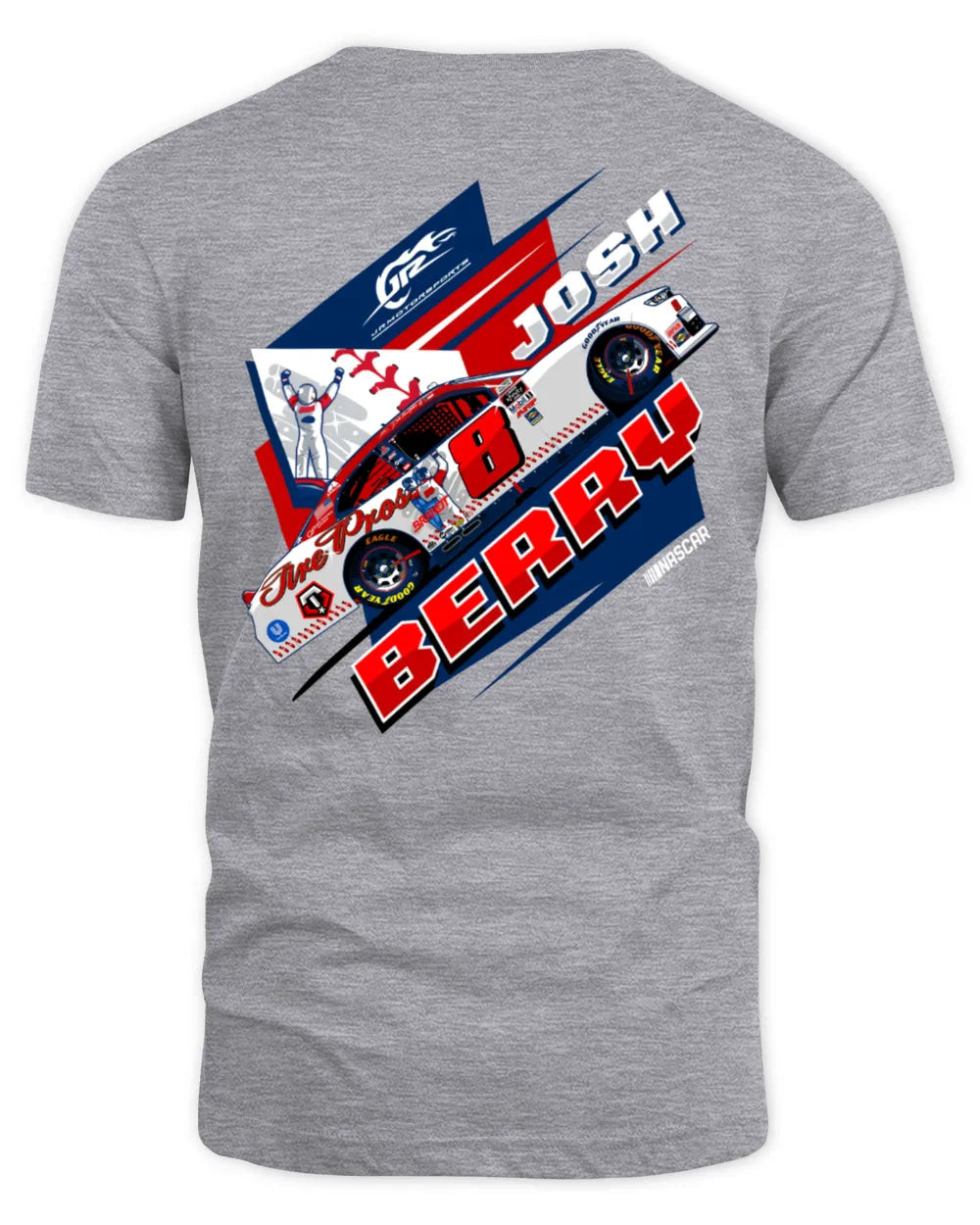 Josh Berry Jr Motorsports Official Team Apparel Heathered Gray 2-spot Graphic T-shirt