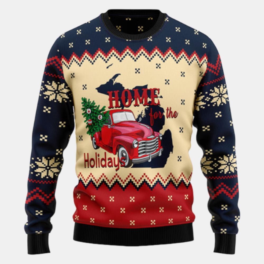 Home For The Holidays Michigan Ugly Sweater
