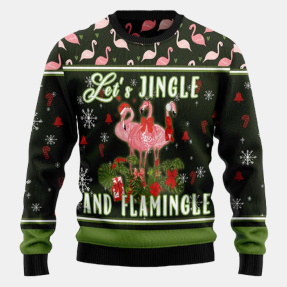 Lets Jingle And Flamingle Ugly Sweater