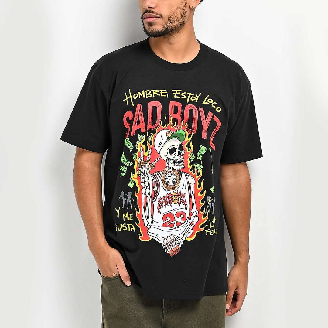 Junior H Merch Sad Boyz By Junior H Loco Black Shirt