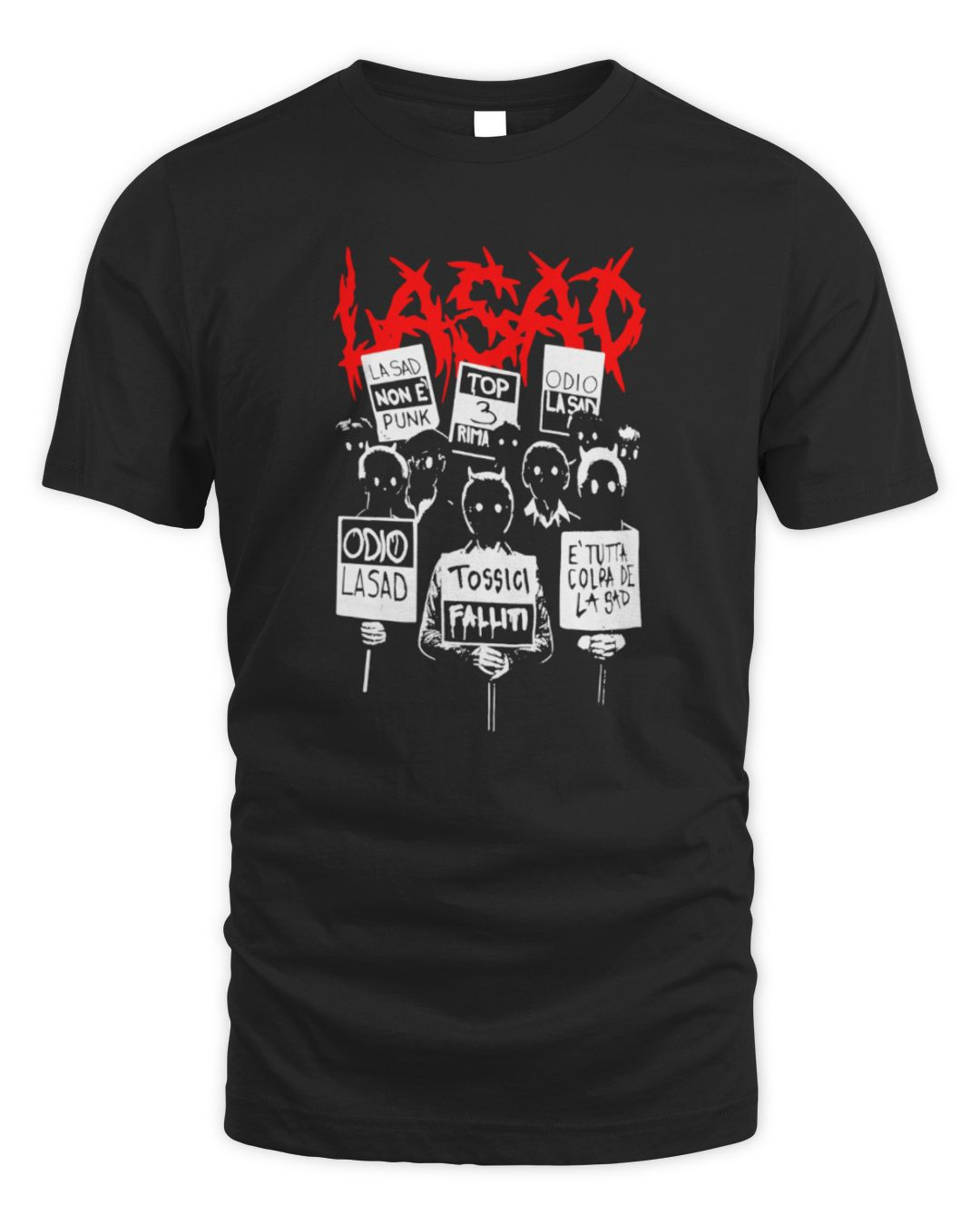 La Sad Shop Signs T-shirt Black