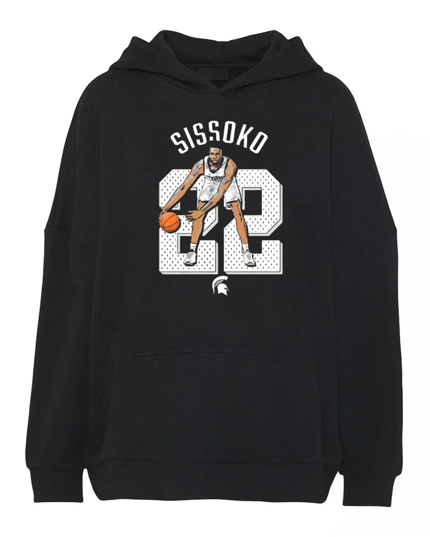 Michigan State Spartans Mady Sissoko 22 Hoodie Black