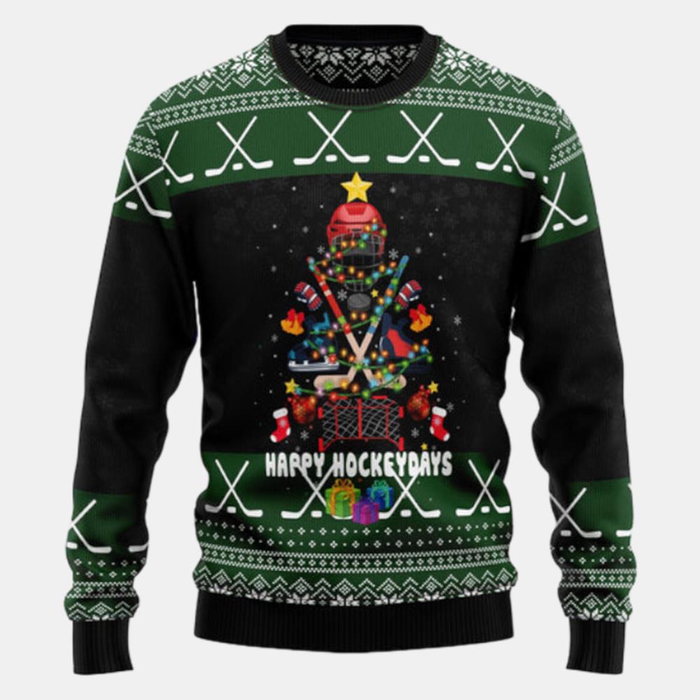 Hockey Christmas Ugly Sweater