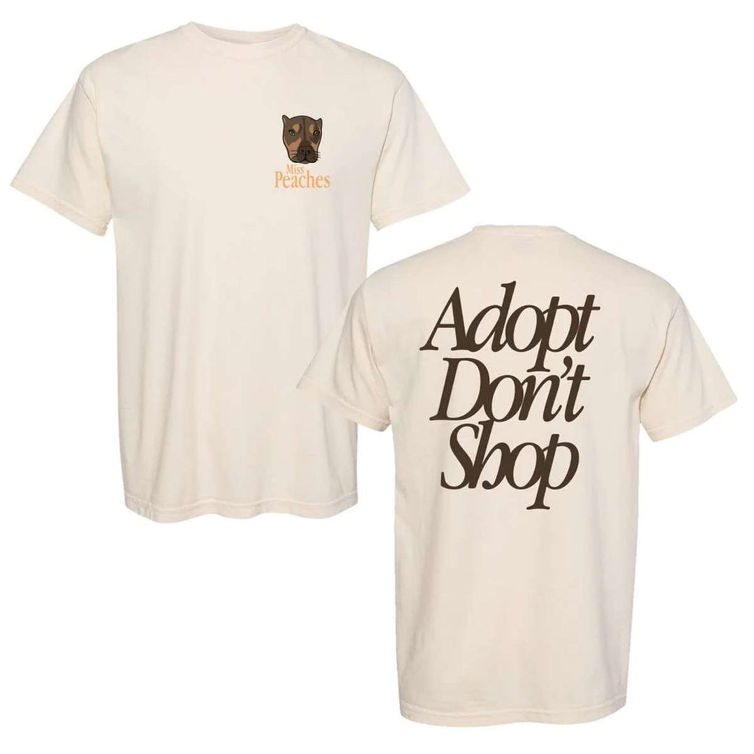 Miss Peaches Merch Adopt Don't Shop Tee