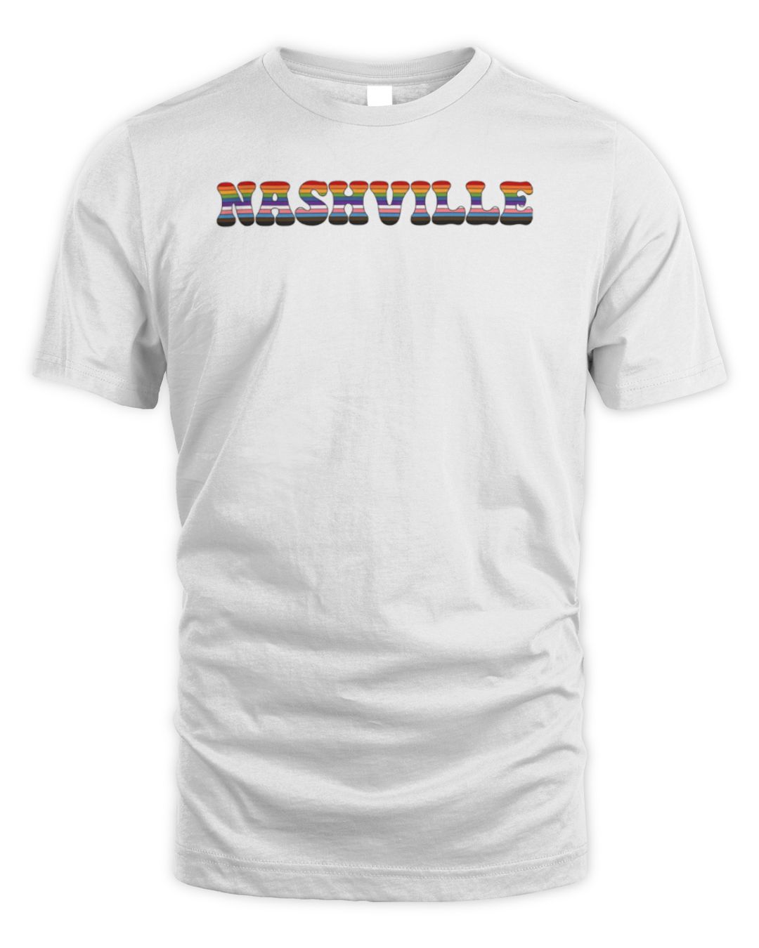 Nashville Pride Official Merchandise White Rainbow Nashville Unisex T-shirt