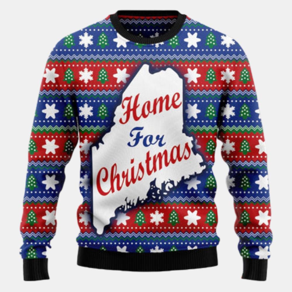 Home For Christmas Maine Ugly Sweater
