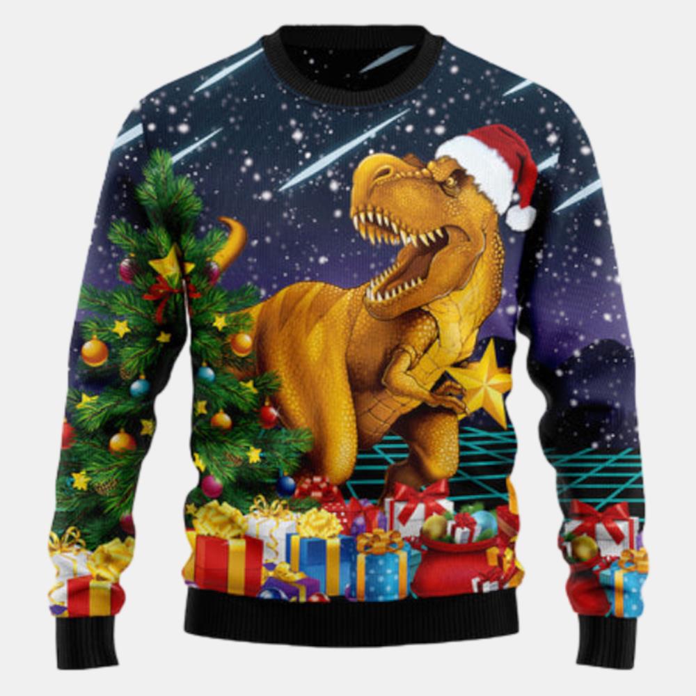 Merry T Rex Christmas Ugly Sweater