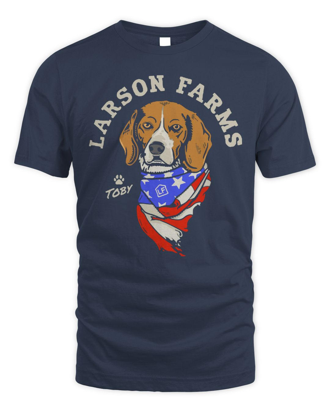 Larson Farms Merch Toby The Patriot Farm Dog Shirt