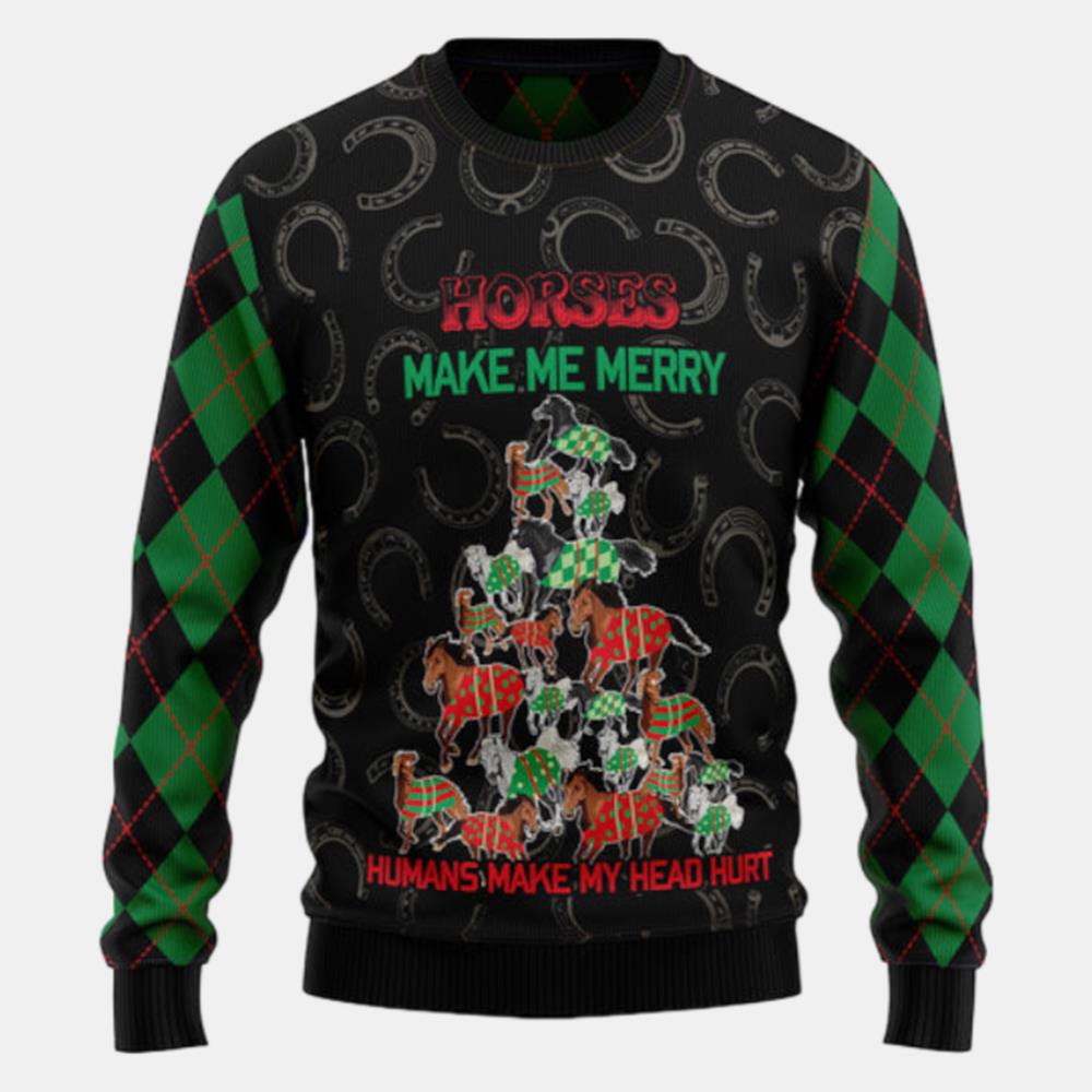 Horses Merry Christmas Ugly Sweater