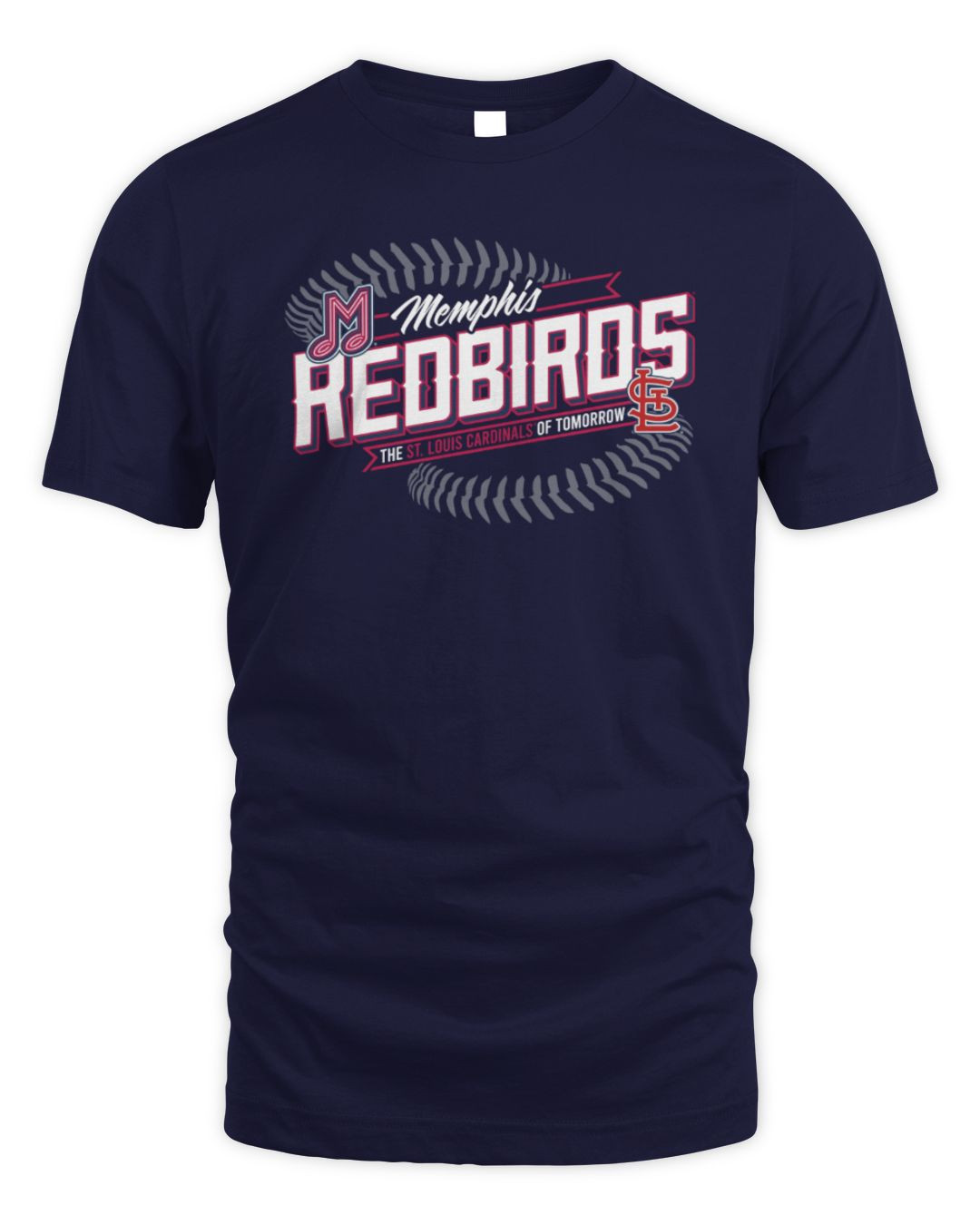 Memphis Redbirds Navy Gyra Affiliate Tee Shirt
