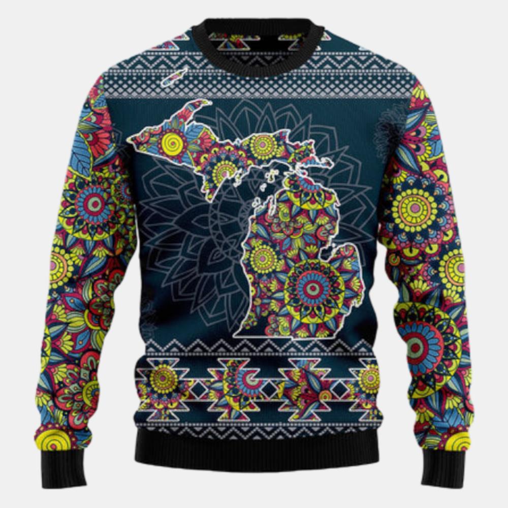 Michigan Blue Mandala Ugly Sweater