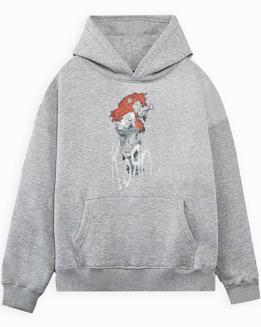 Korn Merch Ftl Flower Child Hoodie Sport Grey