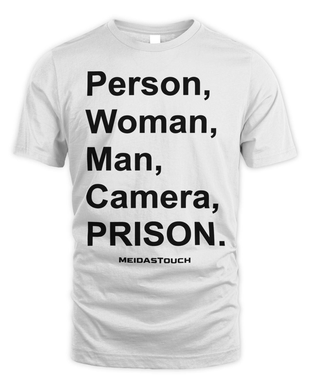 Meidastouch Apparel Person, Woman, Man, Camera, Prison Shirt