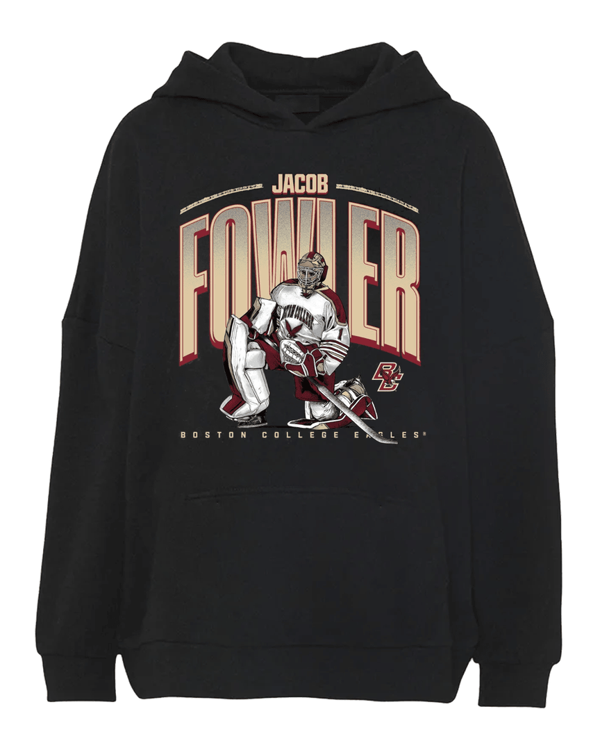 Jacob Fowler Boston College Hockey Caricature Hoodie