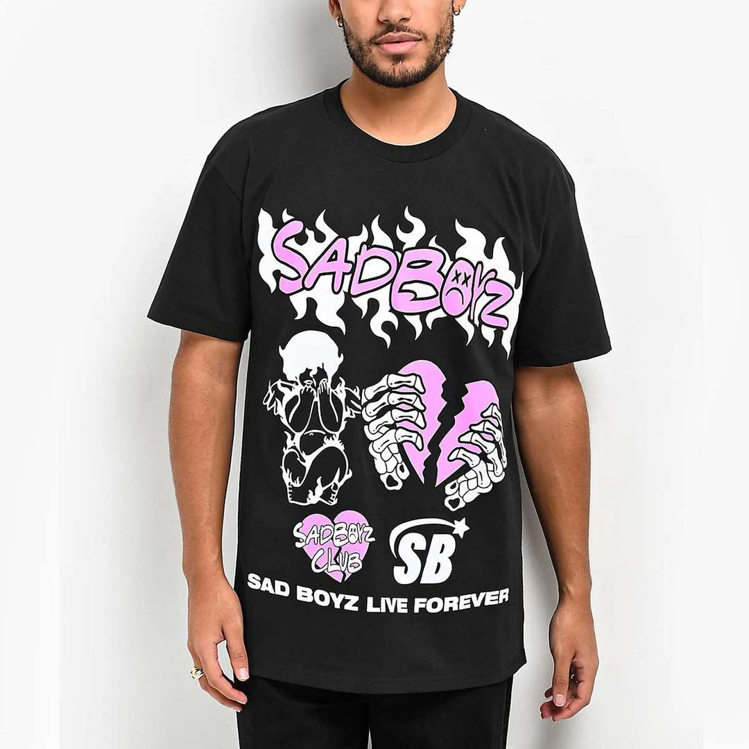 Junior H Merch Sad Boyz By Junior H Club Black Shirt