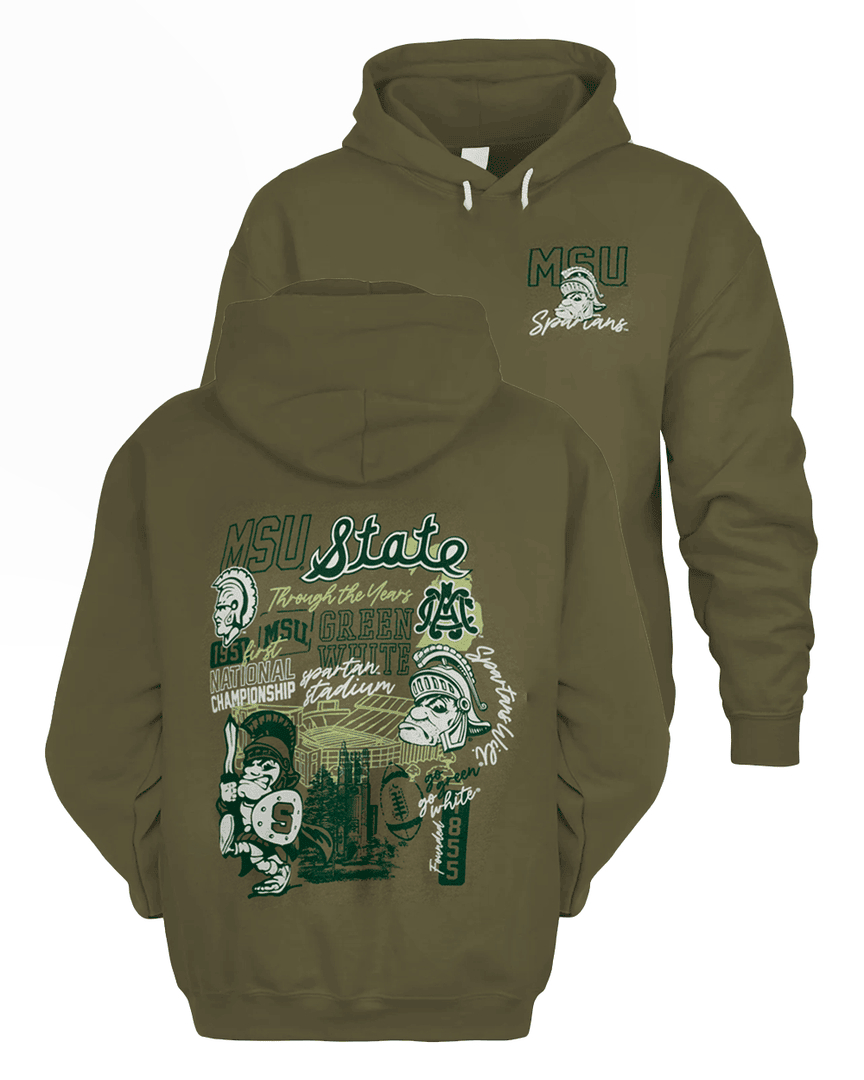 Michigan State Spartans Through The Years Msu Hoodie