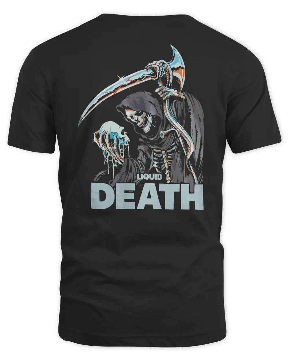 Liquid Death Merch Chrome Reaper Shirt